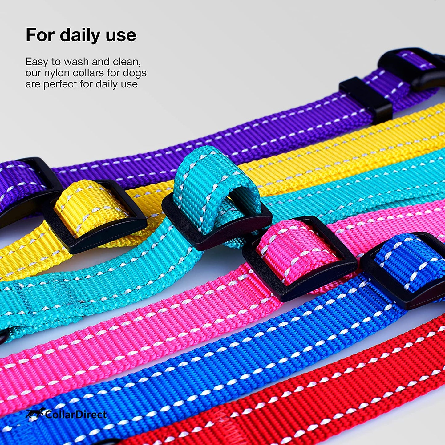 Reflective Nylon Dog Collar with Quick Release Buckle for Small to Large Dogs and Puppies - Waterproof Design (Orange, 10-13 Inch)