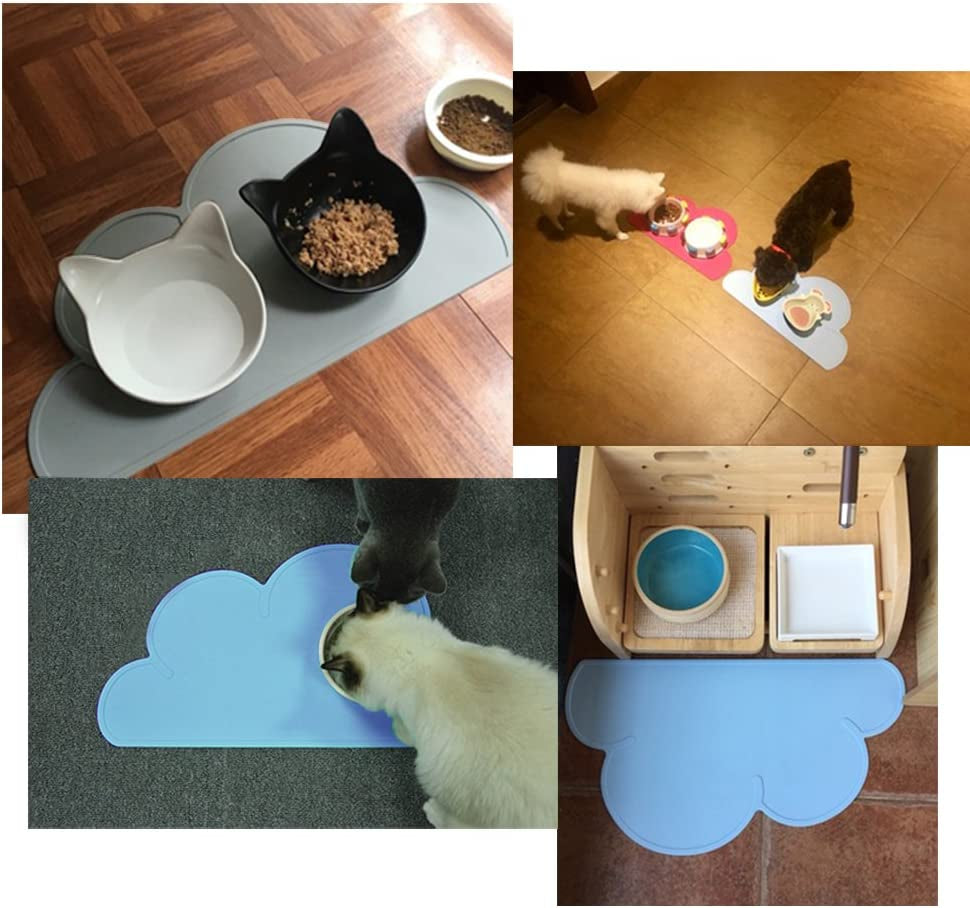 Premium Pet Feeding Mat - Anti-Slip Waterproof Silicone Pad for Dogs and Cats (Dark Gray)