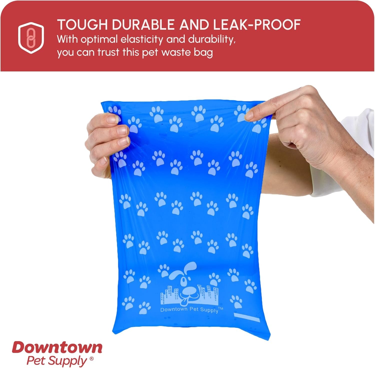 Dog Waste Bags with Dispenser - 180 Count Leak-Proof Poop Bags and Bone-Shaped Holder for Leash - Rainbow Design with Paw Prints, 12.5" x 8.5