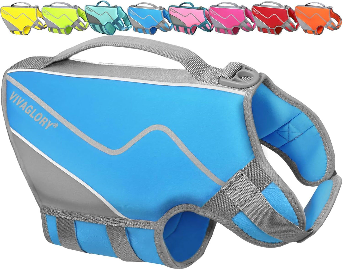Neoprene Dog Life Vest - Premium Life Jacket for Swimming and Boating, Enhanced Buoyancy and Comfort for Puppies, Includes Handle, XS Size, Cyra Blue