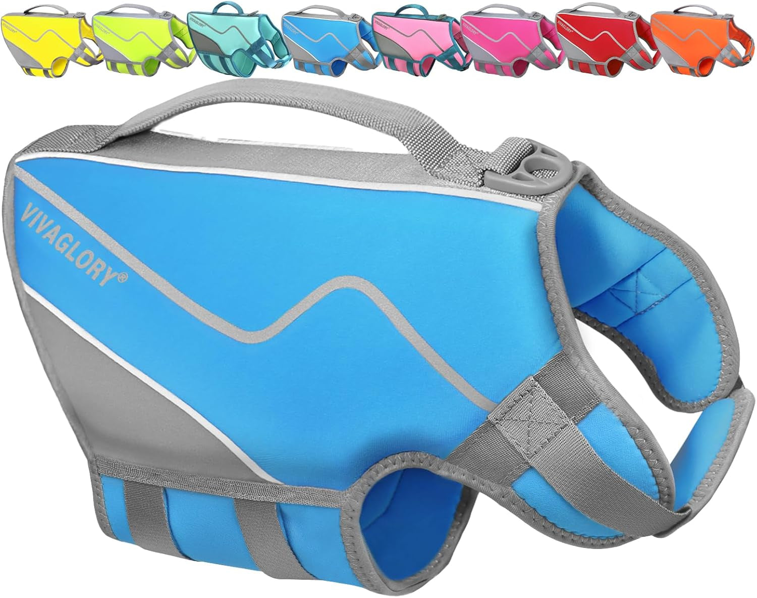 Neoprene Dog Life Vest - Premium Life Jacket for Swimming and Boating, Enhanced Buoyancy and Comfort for Puppies, Includes Handle, XS Size, Cyra Blue