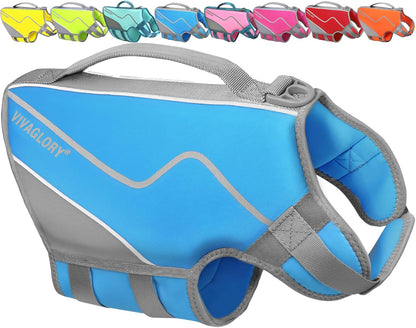 Neoprene Dog Life Vest - Premium Life Jacket for Swimming and Boating, Enhanced Buoyancy and Comfort for Puppies, Includes Handle, XS Size, Cyra Blue