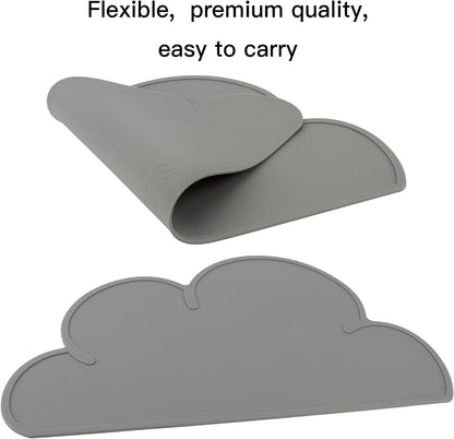 Premium Pet Feeding Mat - Anti-Slip Waterproof Silicone Pad for Dogs and Cats (Dark Gray)