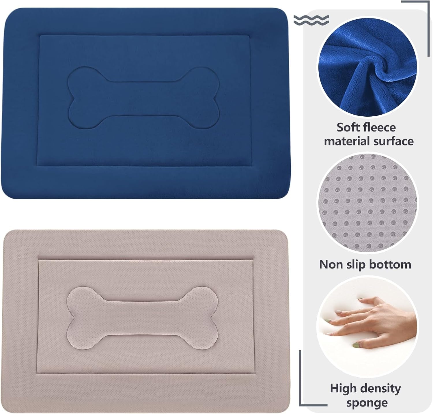 Large Non-Slip Washable Dog Bed Crate Mat 42" Soft Mattress Kennel Pad