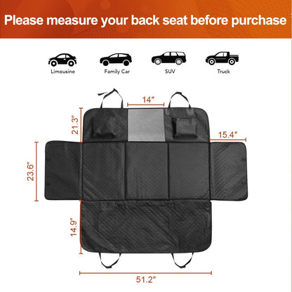 Premium Dog Car Seat Cover and Hammock for Backseat Protection – Non-Inflatable, Hard Bottom Design for Cars, Trucks, and SUVs