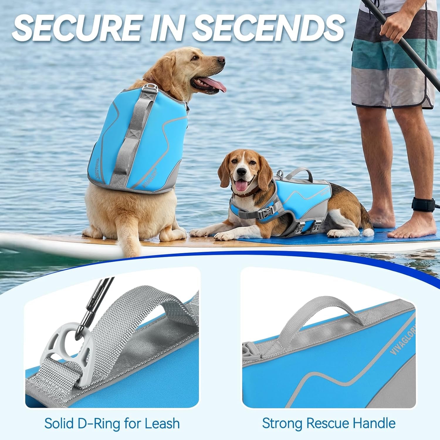 Neoprene Dog Life Vest - Premium Life Jacket for Swimming and Boating, Enhanced Buoyancy and Comfort for Puppies, Includes Handle, XS Size, Cyra Blue