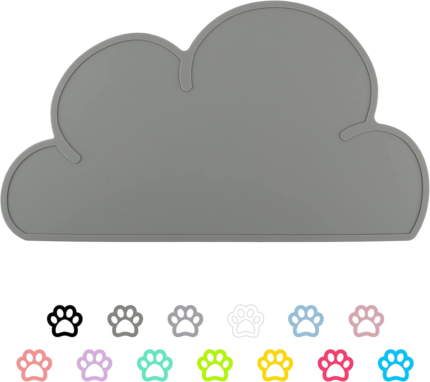 Premium Pet Feeding Mat - Anti-Slip Waterproof Silicone Pad for Dogs and Cats (Dark Gray)