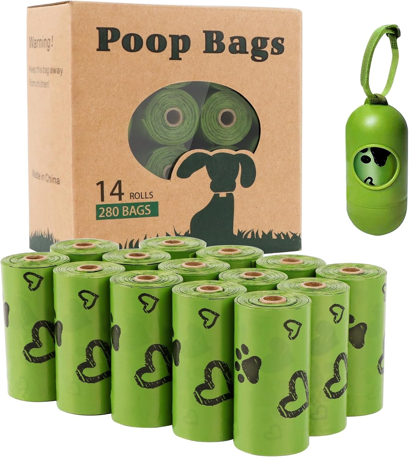 Extra Thick Leakproof Dog Waste Bags with Dispenser - 280 Count (Scented)