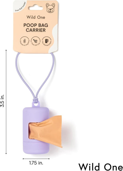 Dog Waste Bag Holder and Dispenser with Leash Attachment, Leak-Proof Design, Easy Twist Top for Refills, Includes One Roll of Bags, Blush Color